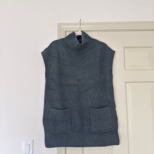 Banana Republic Blue-Green Sleeveless Turtleneck Sweater Dress